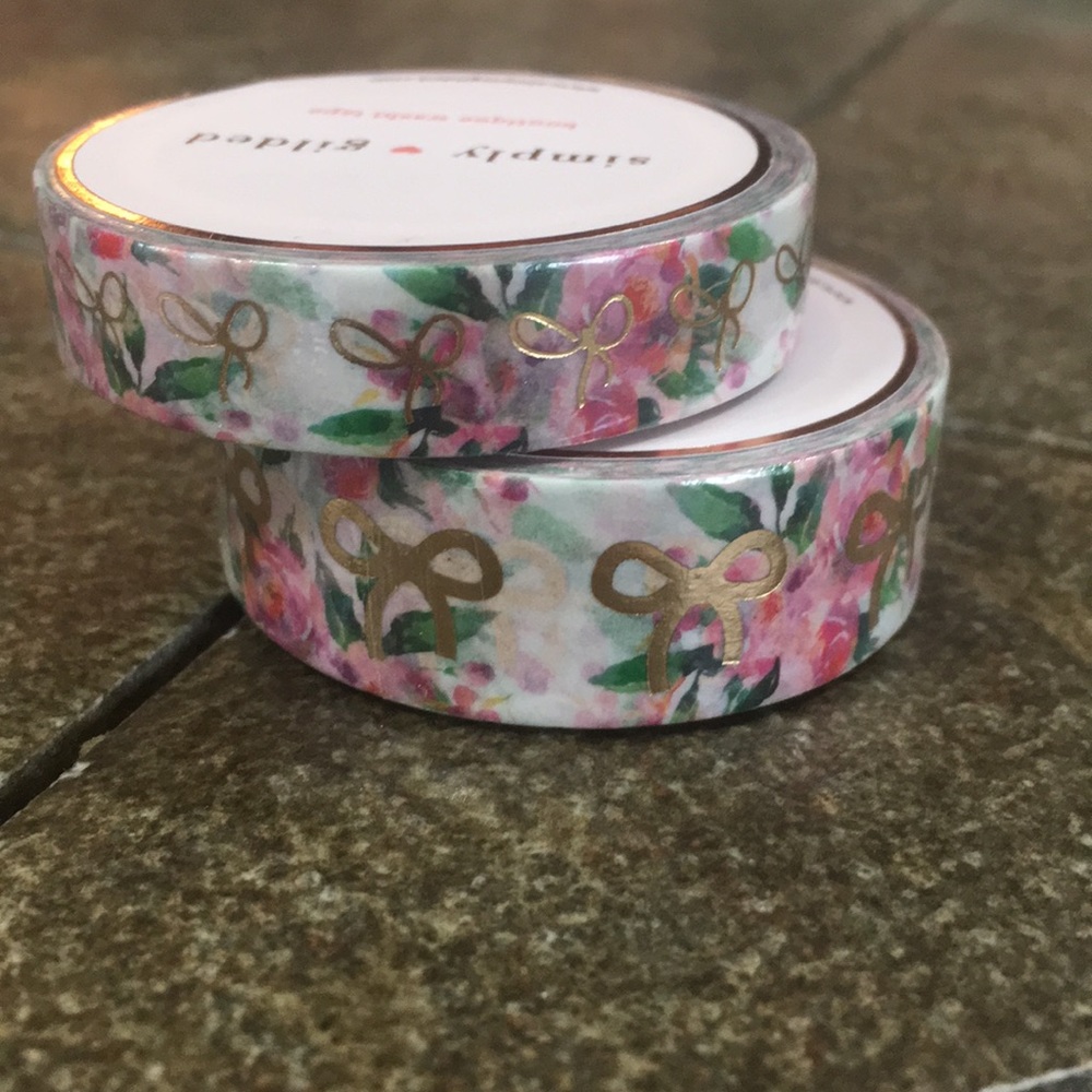 Simply Gilded White Floral washi